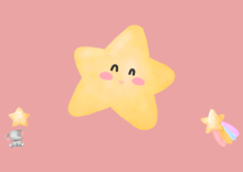 A cartoon star with a happy face